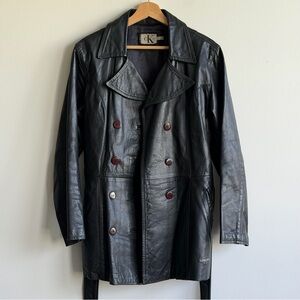 Calvin Klein Black Double-Breasted Trench Coat